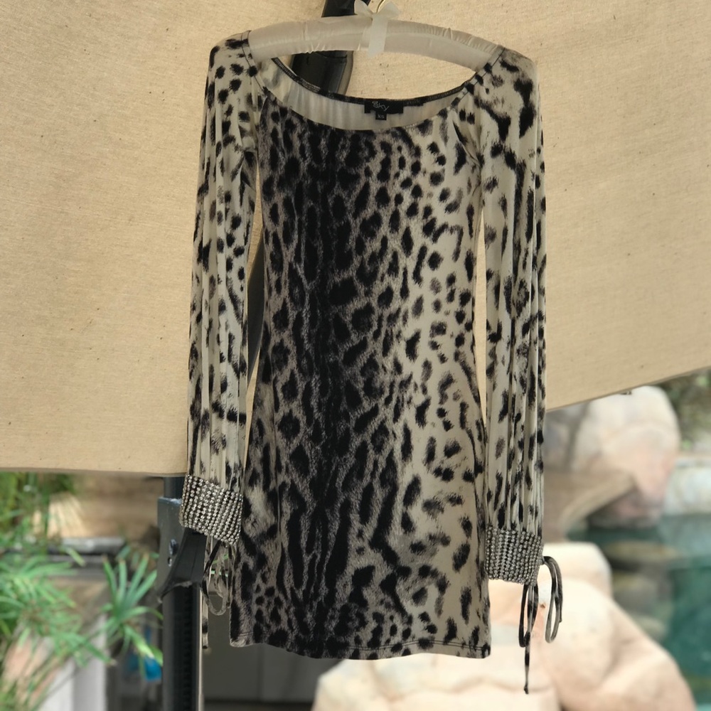 XS Sky Leopard mini dress